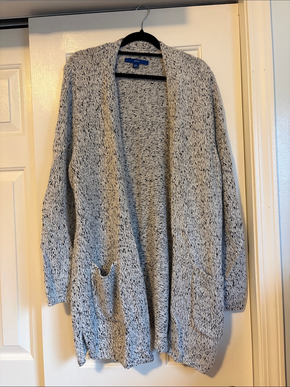 Apt. 9 Marled Light Gray Open-Front Cardigan